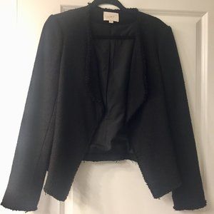 LOFT black drape front textured blazer, size 8